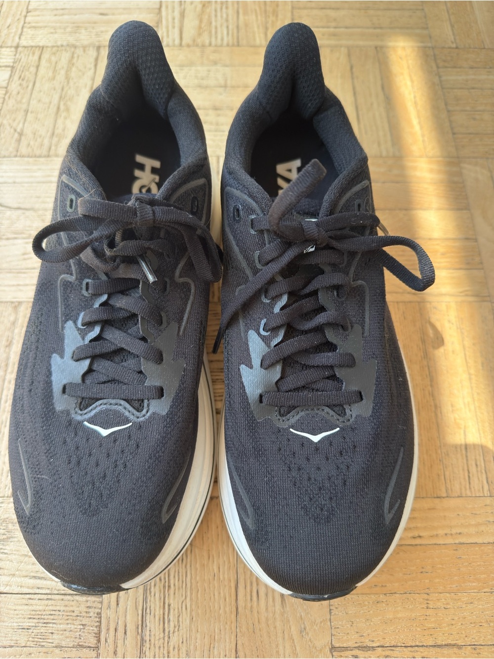Hoka Black & White Clifton 10 Cushion Running Shoes - Picture 2 of 5